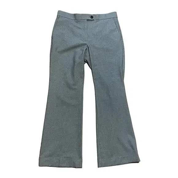 Ann Taylor Black White Herringbone Wide Leg Dress Pants 12 - Picture 2 of 6